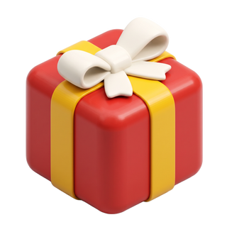Process icon - Made for you: red gift box with a yellow ribbon